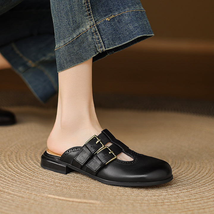 Escal Genuine Leather Mules