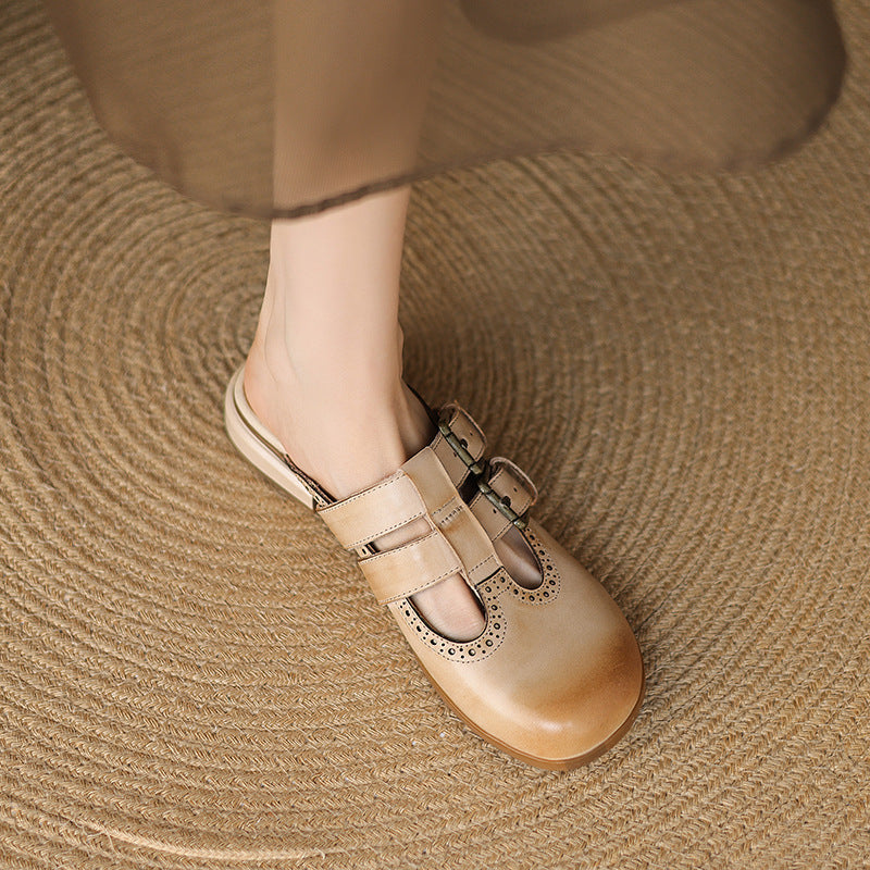 Escal Genuine Leather Mules