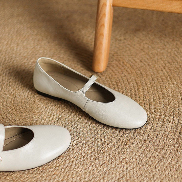 Ela Genuine Leather Mary Jane Pumps