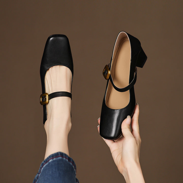 Zinia Genuine Leather Heels
