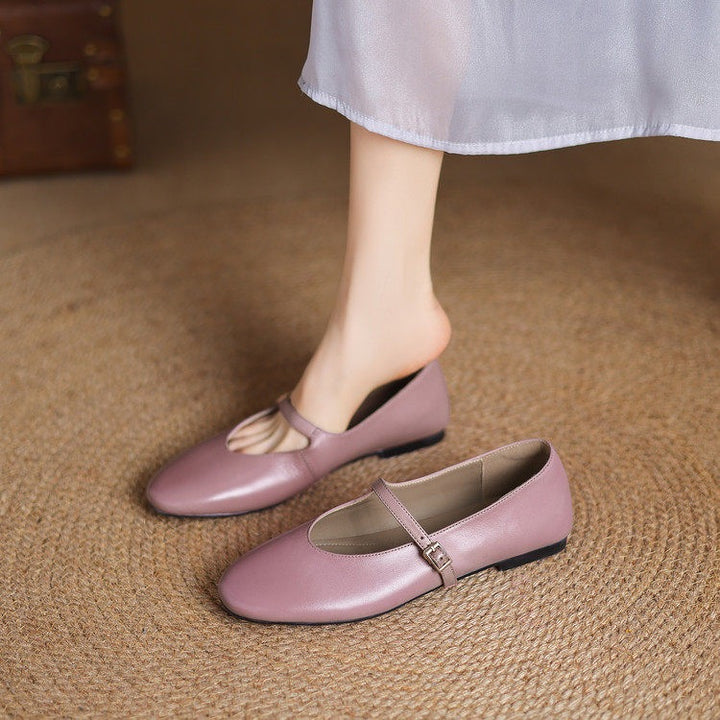 Ela Genuine Leather Mary Jane Pumps