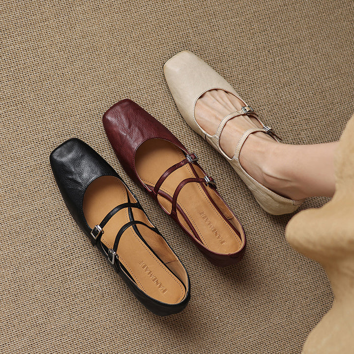 Zarya Genuine Leather Flats