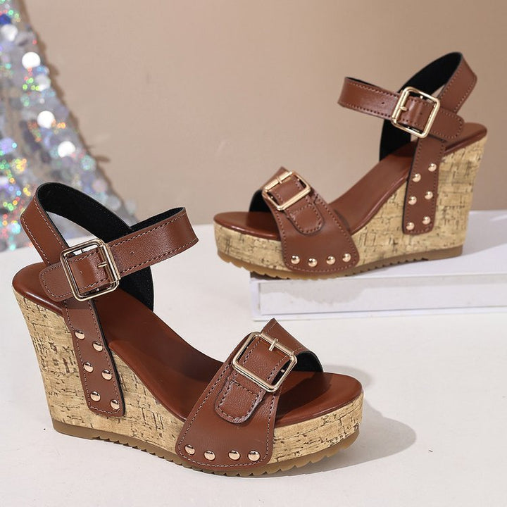Dovia Leather Wedges