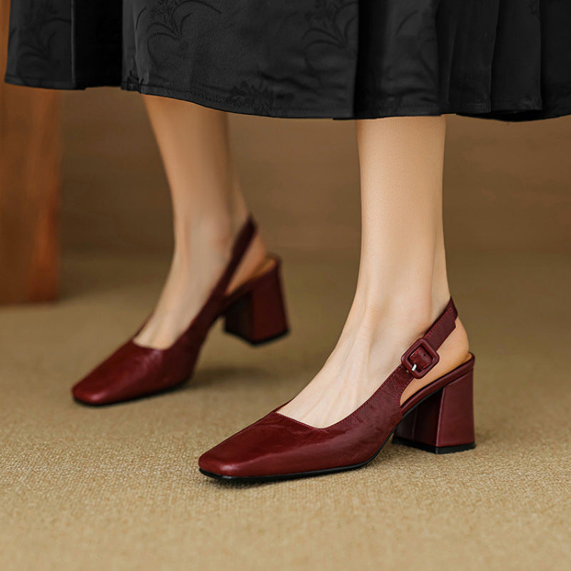 Nessa Genuine Leather Slingbacks