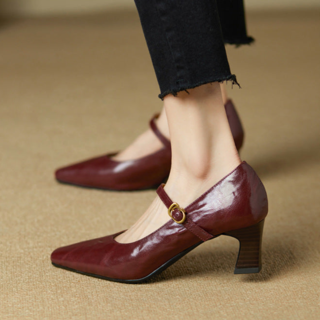 Rinda Genuine Leather Heels