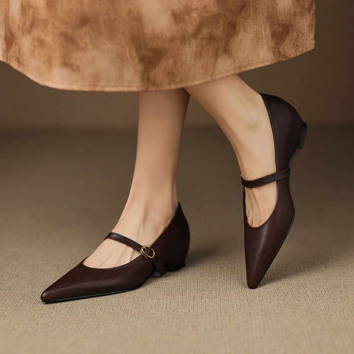 Elaine Genuine Leather Heels