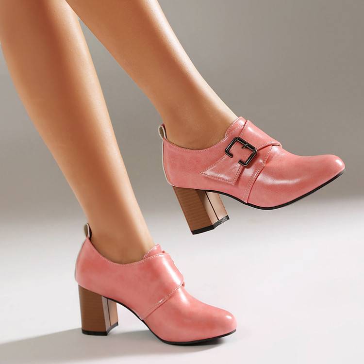 Lora Genuine Leather Buckled Heels