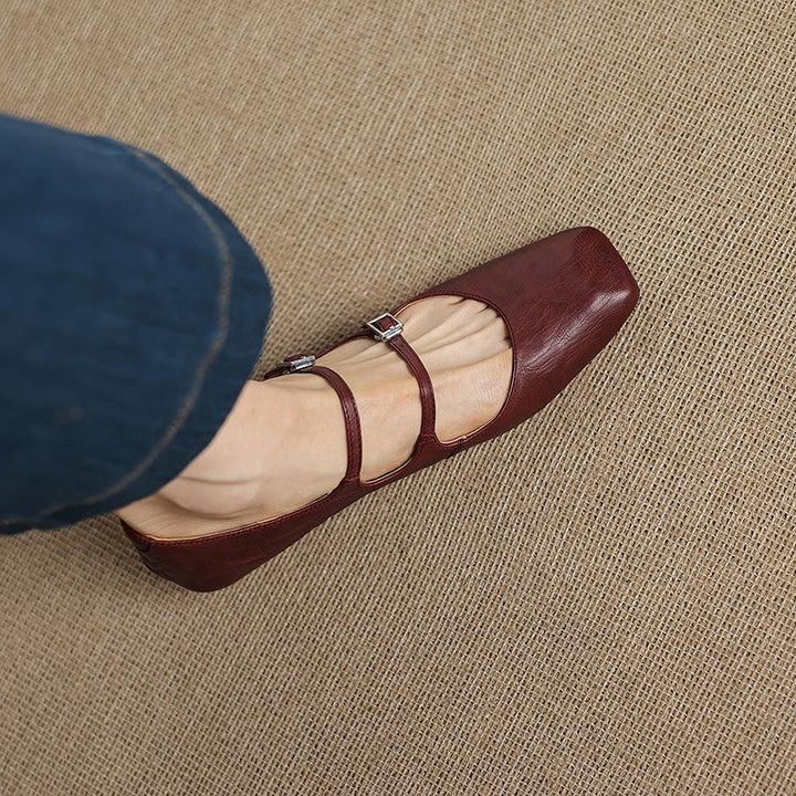 Zarya Genuine Leather Flats