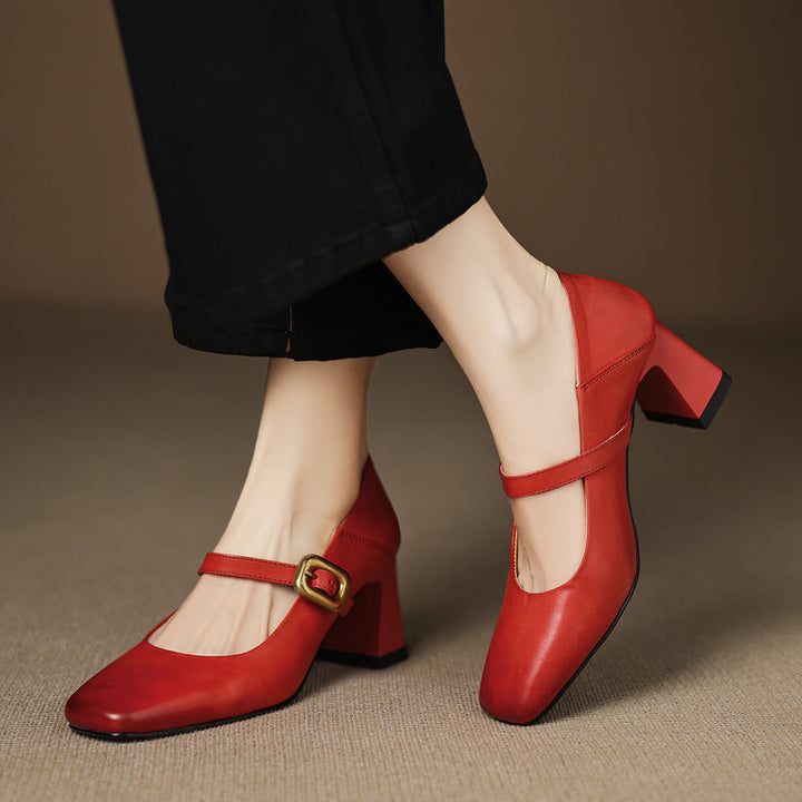 Zinia Genuine Leather Heels