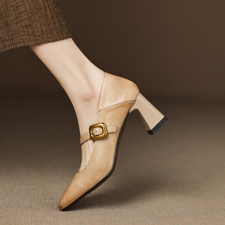 Zinia Genuine Leather Heels