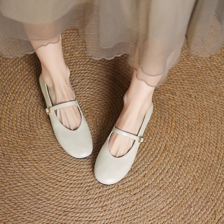 Ela Genuine Leather Mary Jane Pumps
