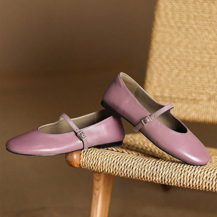 Ela Genuine Leather Mary Jane Pumps