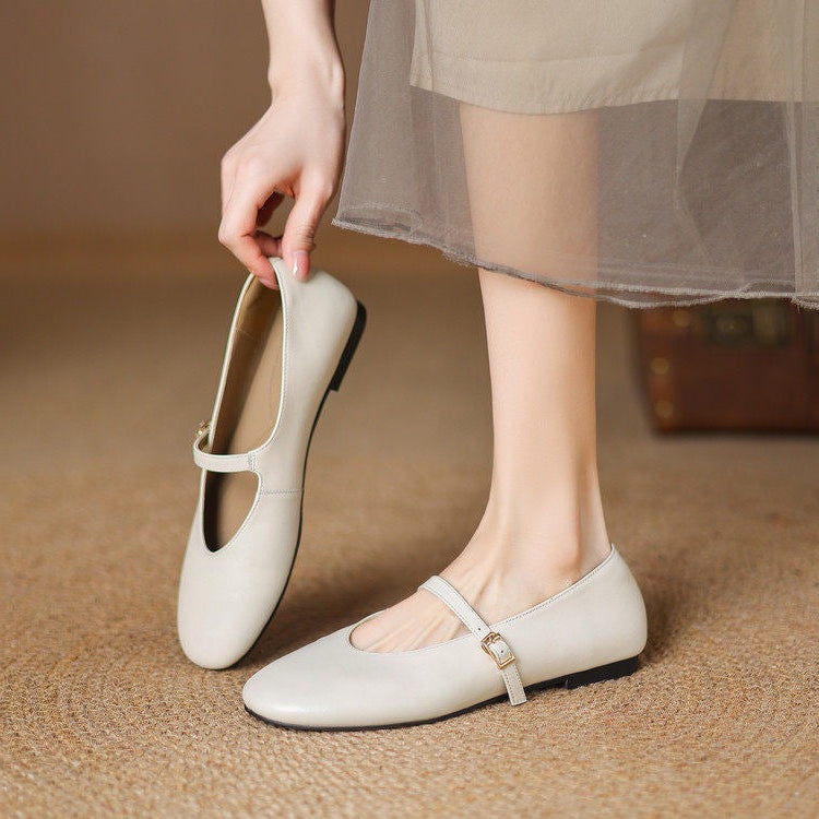 Ela Genuine Leather Mary Jane Pumps