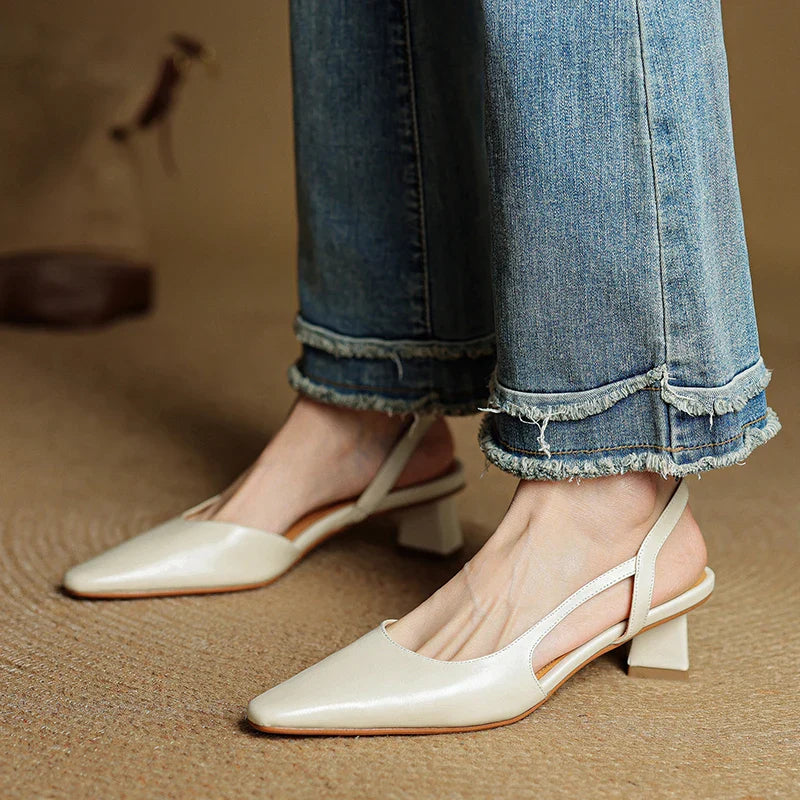 Neera Genuine Leather Slingbacks