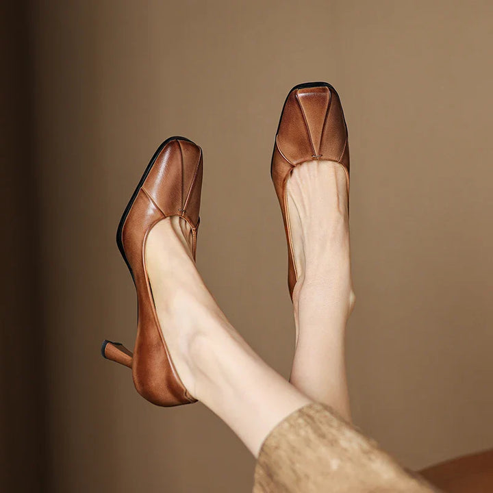Amber Genuine Leather Heels