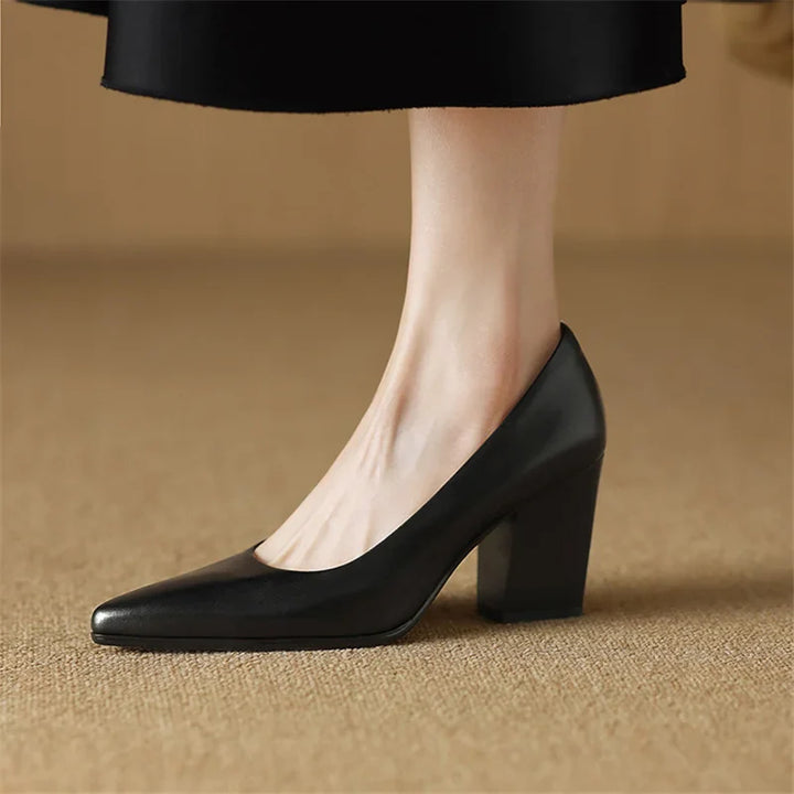 Nora Genuine Leather Heels