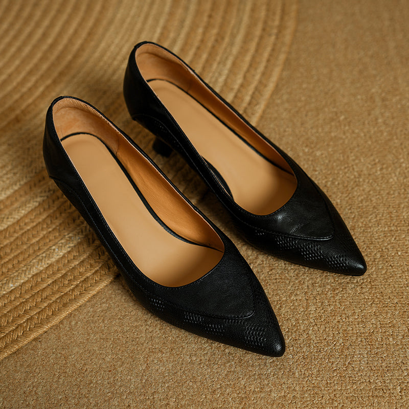 Elise Genuine Leather Heels