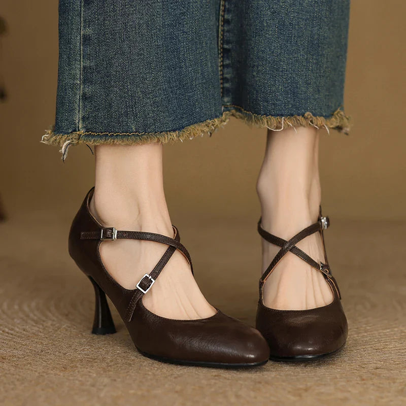 Leyla Genuine Leather Heels