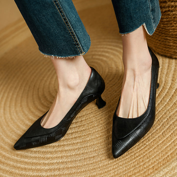 Elise Genuine Leather Heels