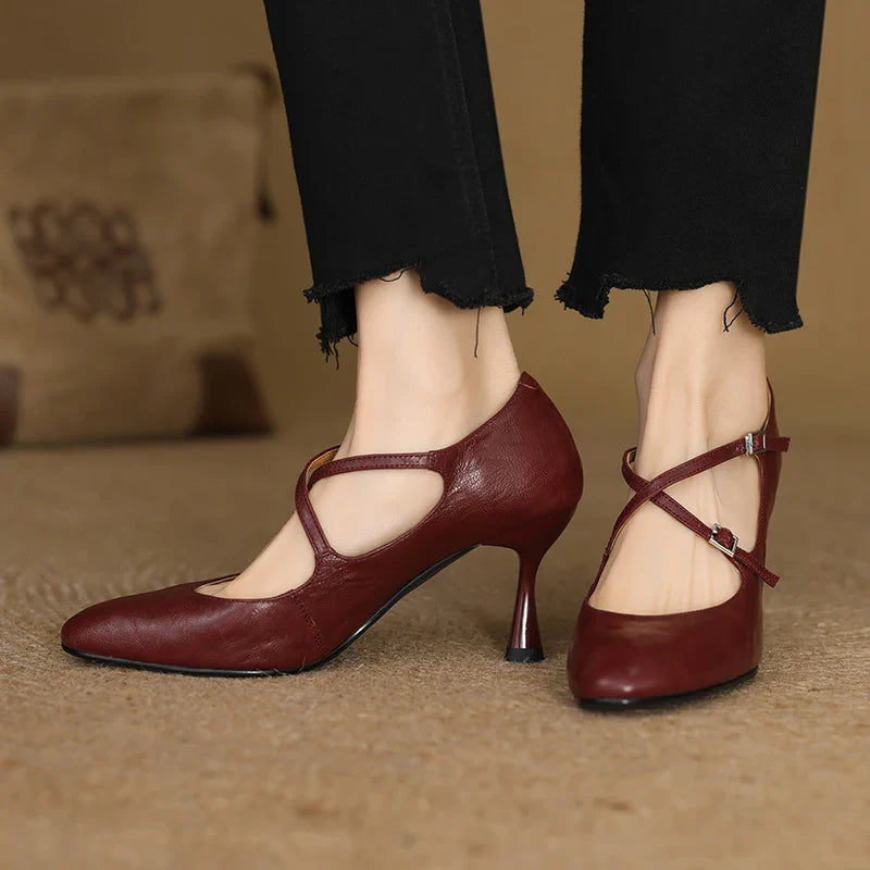 Leyla Genuine Leather Heels