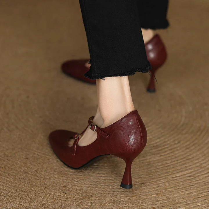 Leyla Genuine Leather Heels