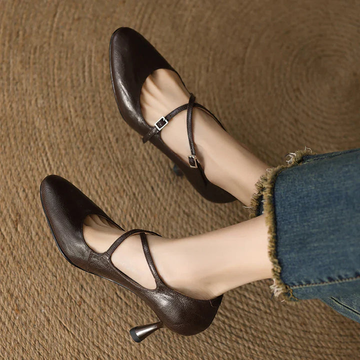 Leyla Genuine Leather Heels