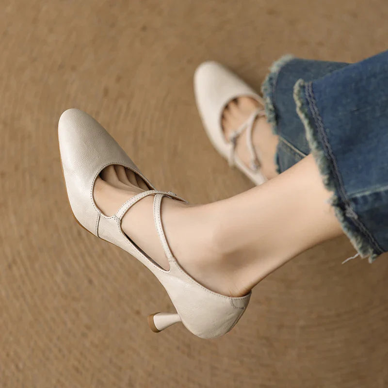 Leyla Genuine Leather Heels