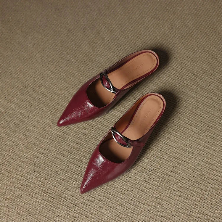 Wilda Genuine Leather Mules