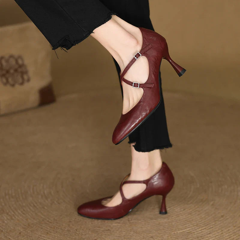 Leyla Genuine Leather Heels