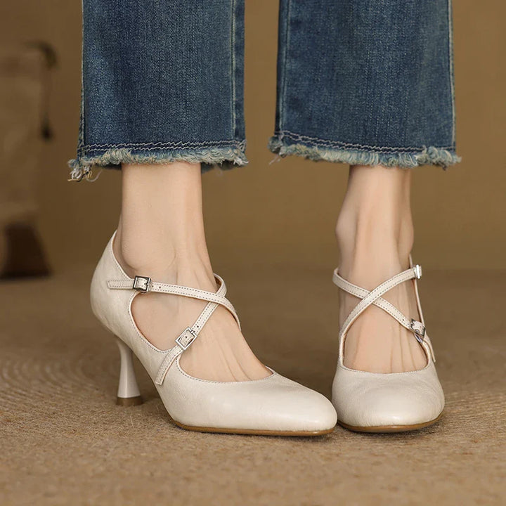 Leyla Genuine Leather Heels