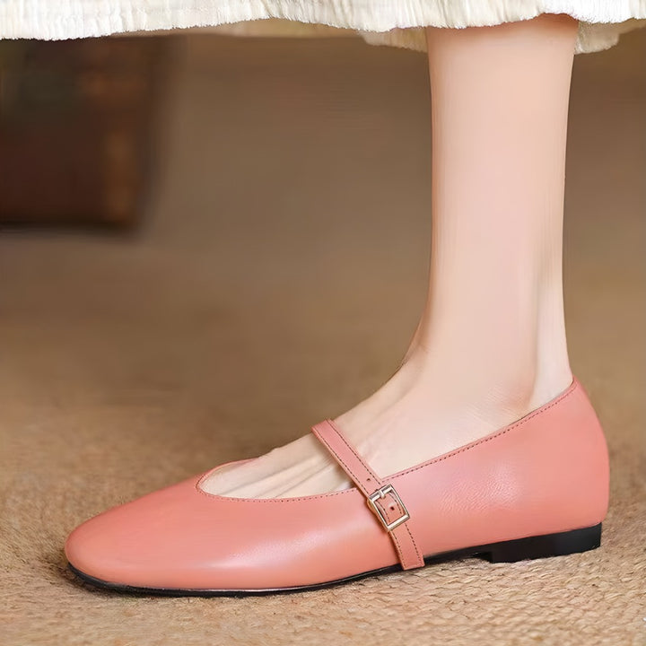 Ela Genuine Leather Mary Jane Pumps