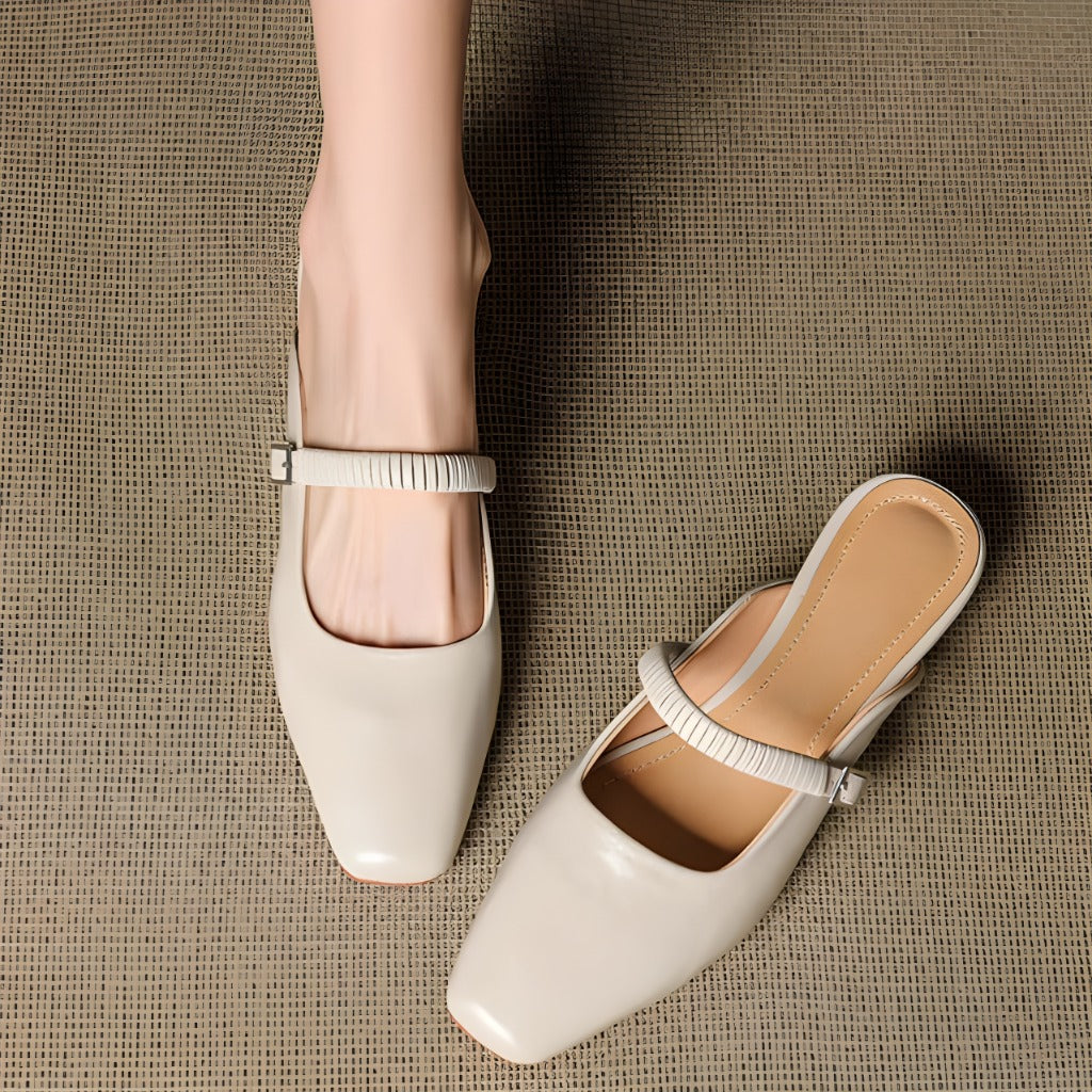Devia Genuine Leather Mary Jane Mules