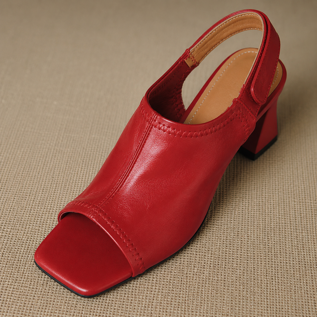 Velra Genuine Leather Slingback Heels