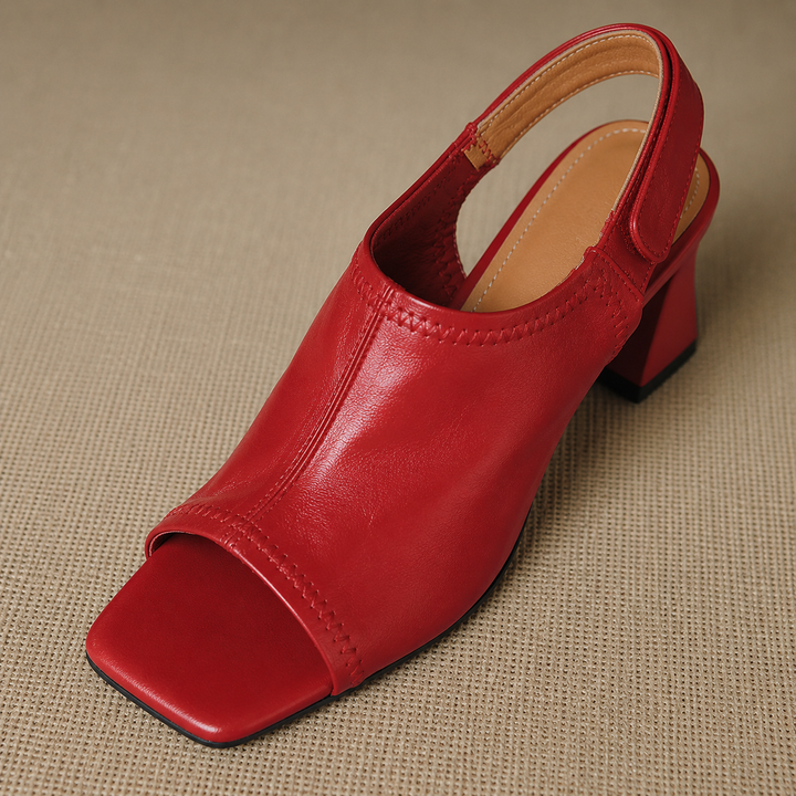 Velra Genuine Leather Slingback Heels