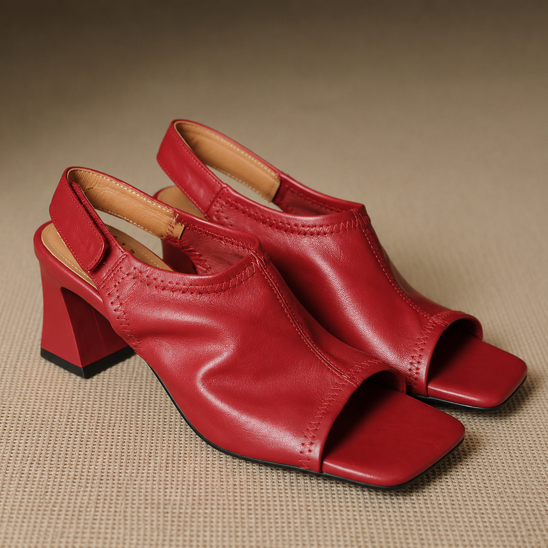 Velra Genuine Leather Slingback Heels
