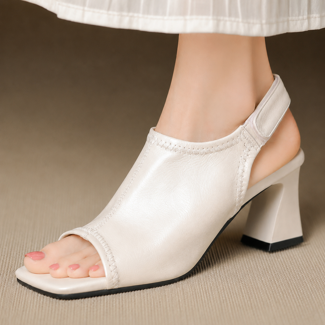 Velra Genuine Leather Slingback Heels