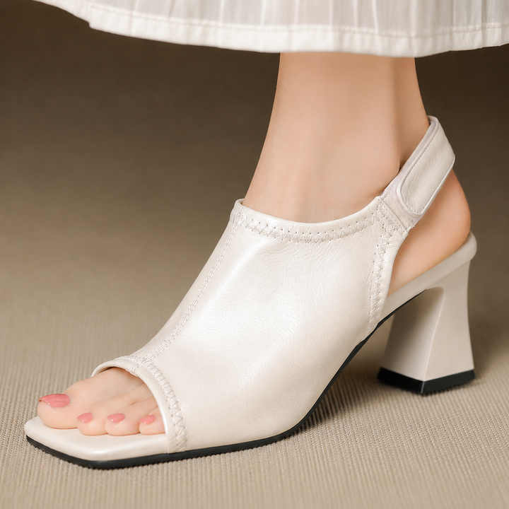 Velra Genuine Leather Slingback Heels
