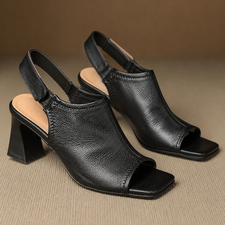 Velra Genuine Leather Slingback Heels