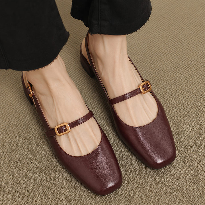 Brina Genuine Leather Slingback Heels