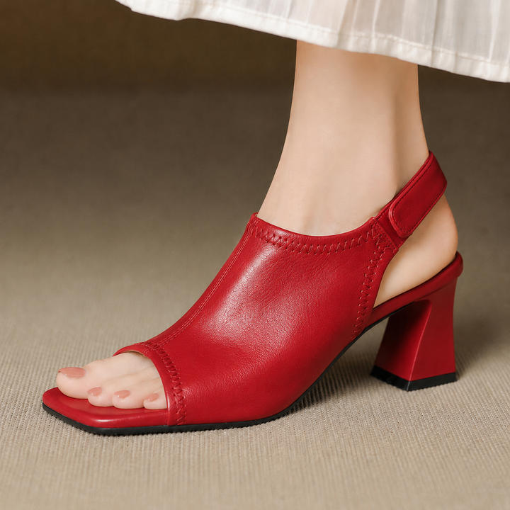 Velra Genuine Leather Slingback Heels