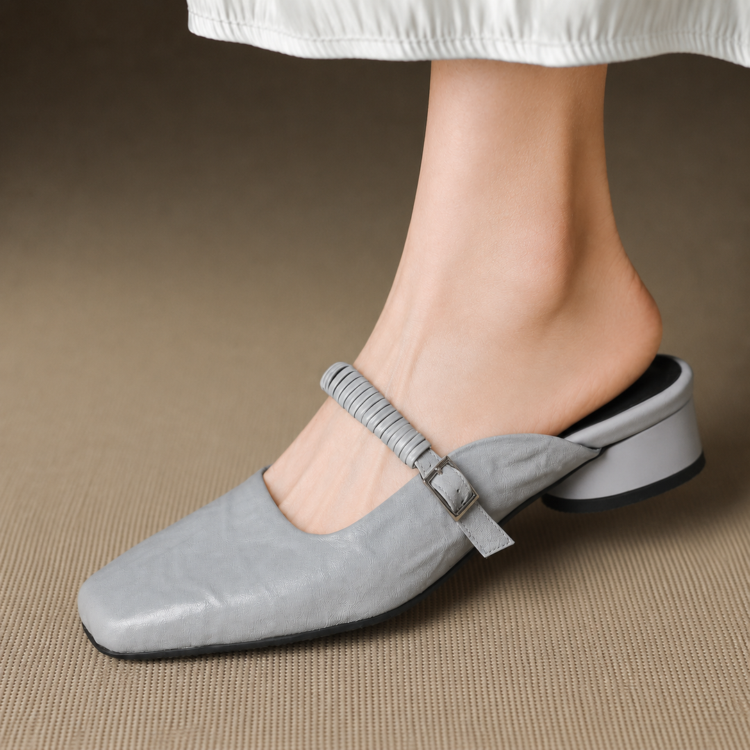 Devia Genuine Leather Mary Jane Mules