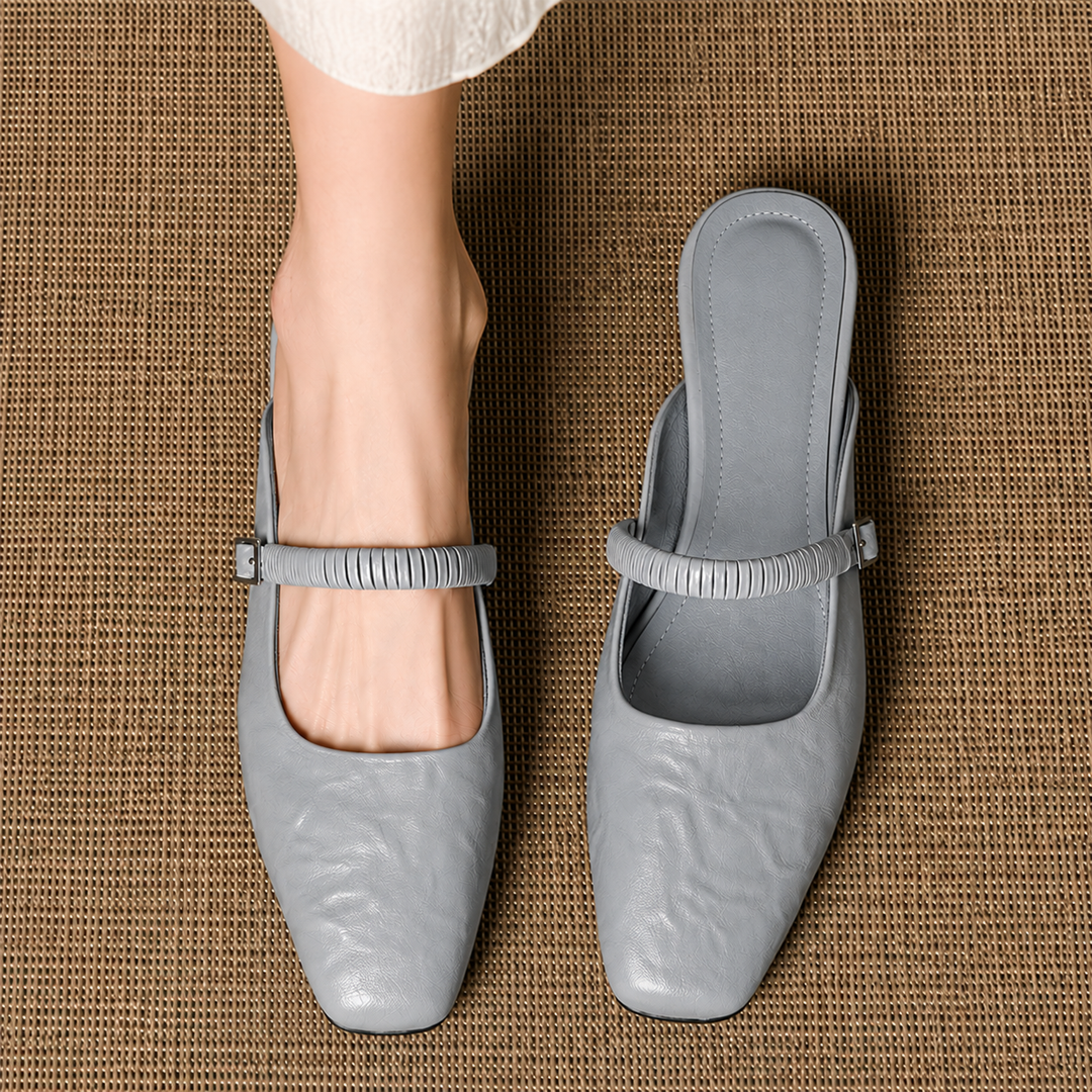 Devia Genuine Leather Mary Jane Mules