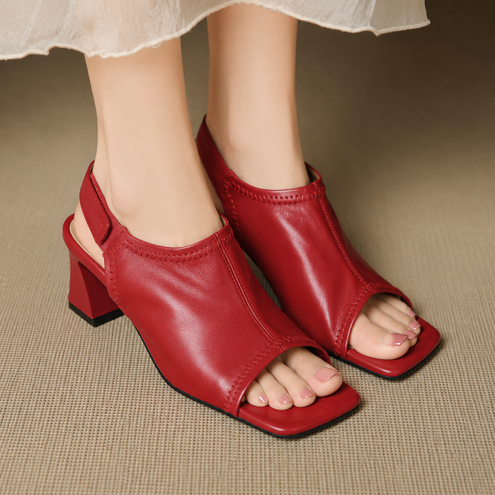 Velra Genuine Leather Slingback Heels