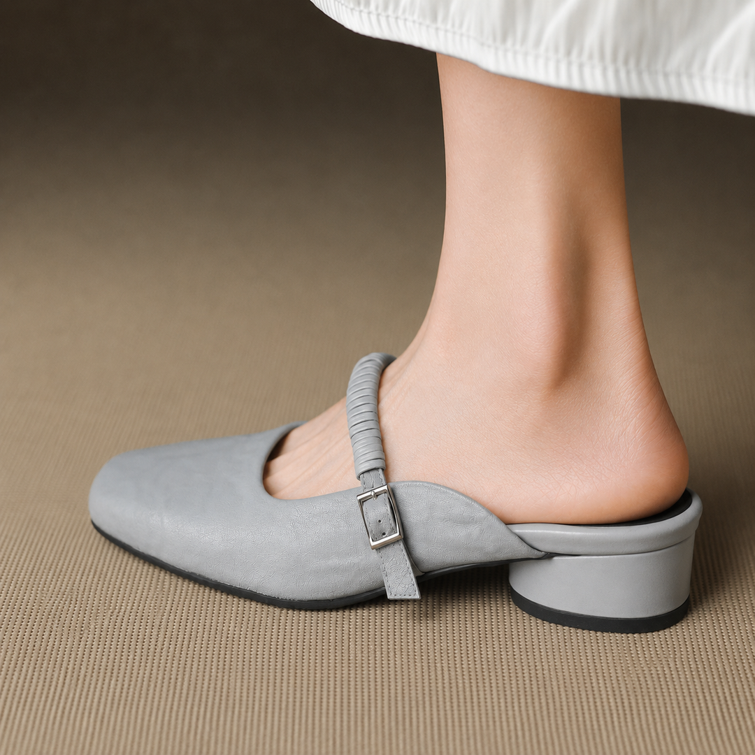 Devia Genuine Leather Mary Jane Mules