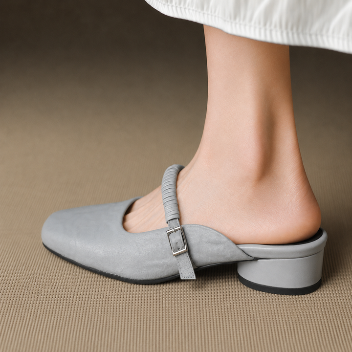 Devia Genuine Leather Mary Jane Mules