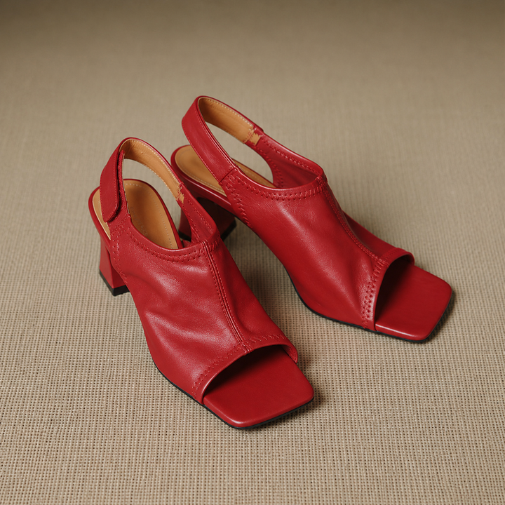 Velra Genuine Leather Slingback Heels