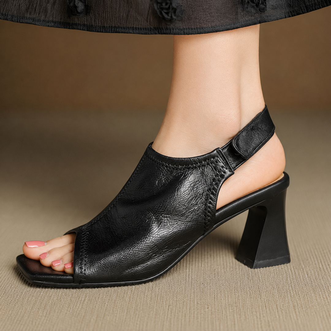 Velra Genuine Leather Slingback Heels