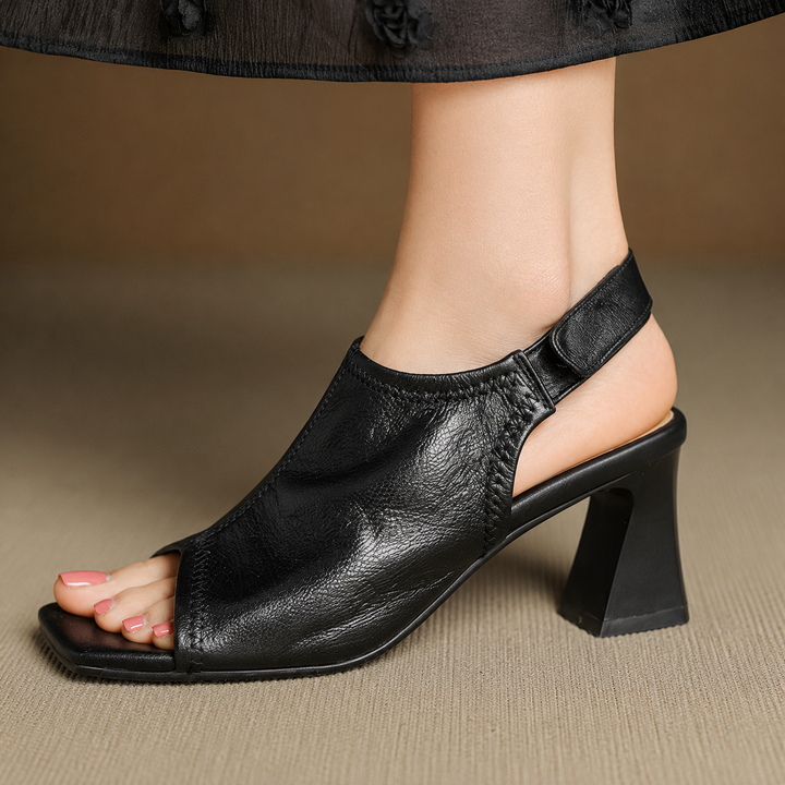 Velra Genuine Leather Slingback Heels