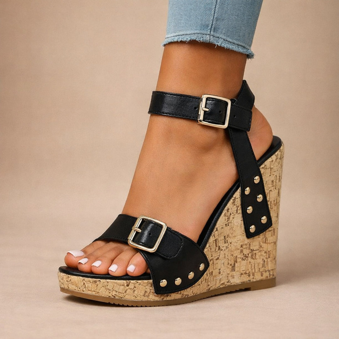 Dovia Leather Wedges